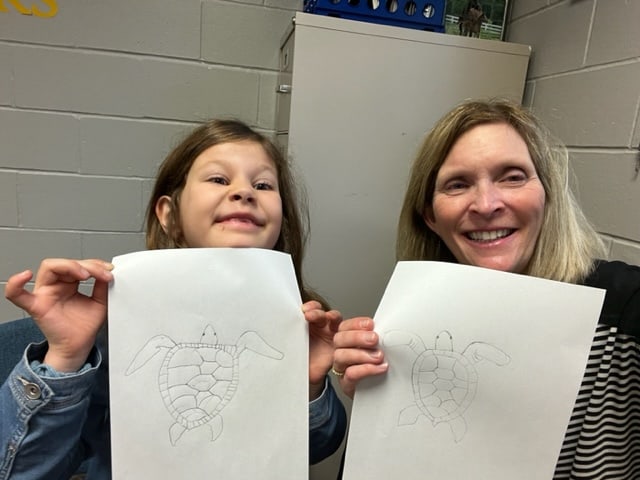 Alexis and I drawing turtles 2 22 23