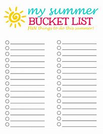 Summer Bucket List