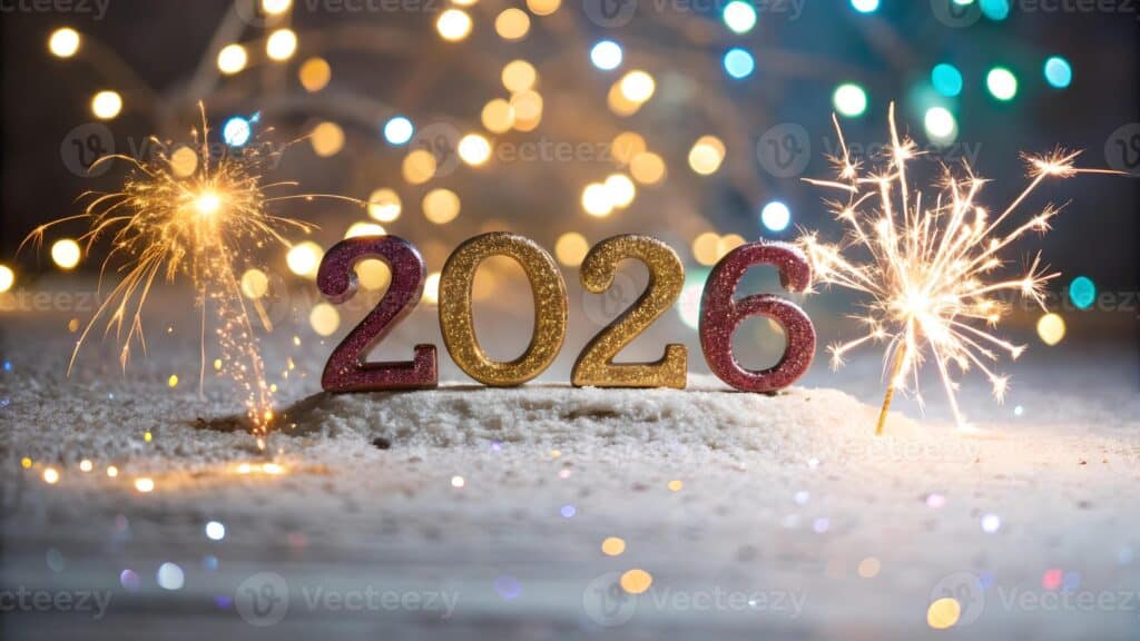 glittering 2026 new year fireworks celebration photo