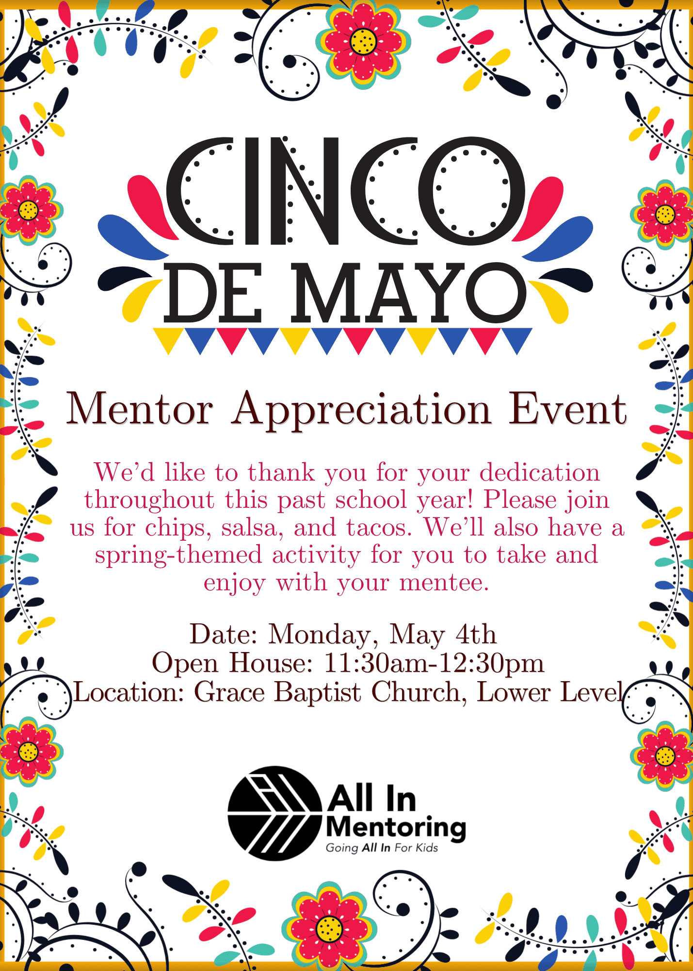 Black and White Minimalist Cinco De Mayo Party Invitation